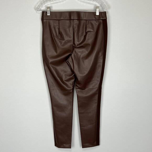 Talbots Womens Petite Portland Faux Leather Legging Pants Espresso Brown size 6P - Picture 7 of 13
